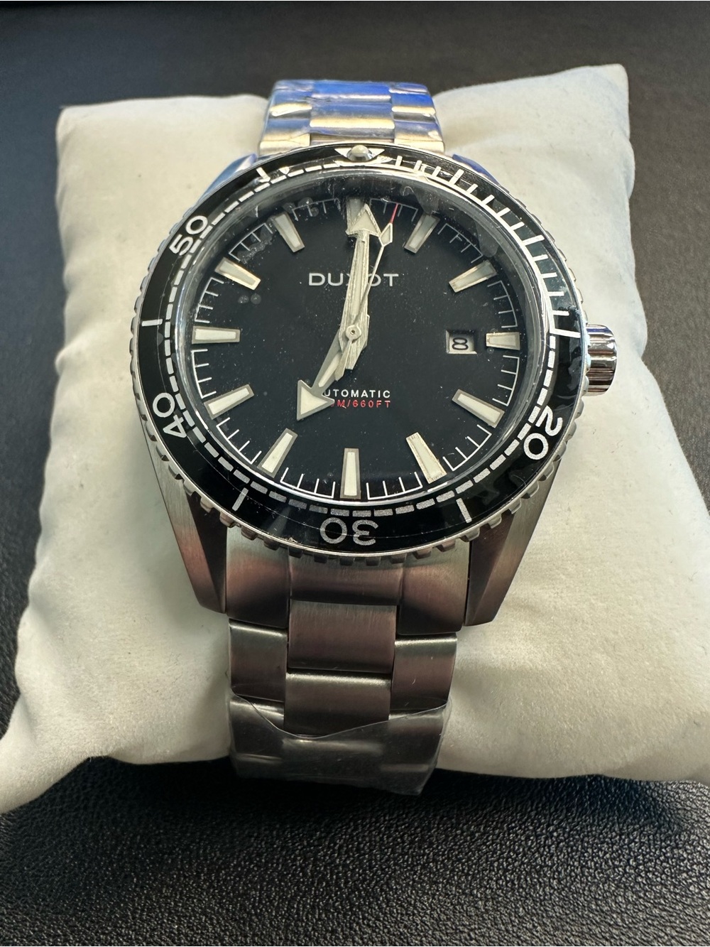 Duxot Tiburon Automatic Diver Watch NWT Black Dial Stainless Steel (DX-2036)